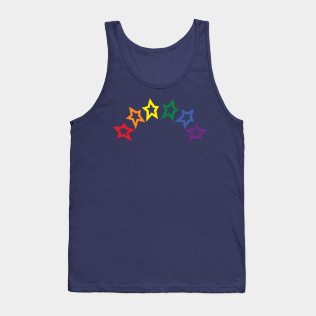 Pride Rainbow Colored Stars Outline Tank Top by ellenhenryart